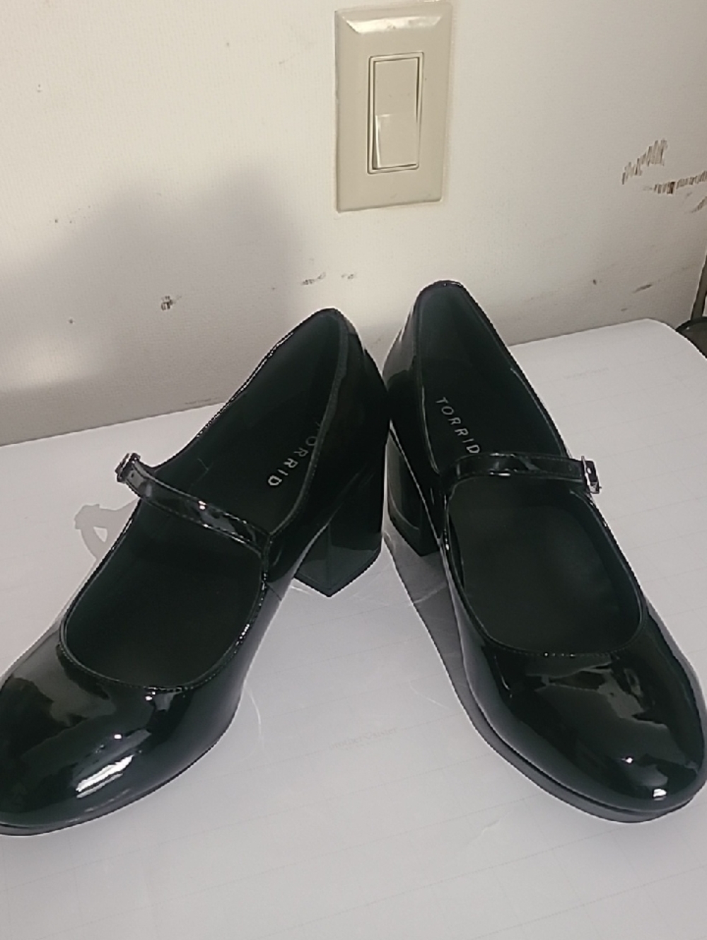 torrid Black Patent Mary Jane Block Heels with Strap 9 Extra Wide